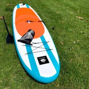 99.9% new blue standing inflatable surfboard